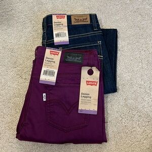 Bundle of 2 Levi’s denim leggings, girls size 10 regular.